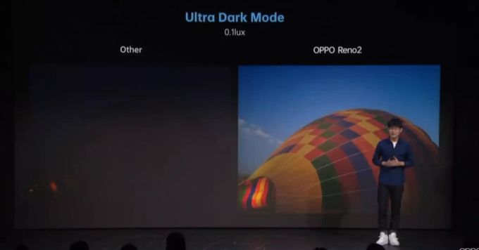 Der Nachtmodus ermöglicht es Dinge sichtbar zu machen, die selbst mit dem menschlichen Auge nicht sichtbar wären. Dark Mode Oppo