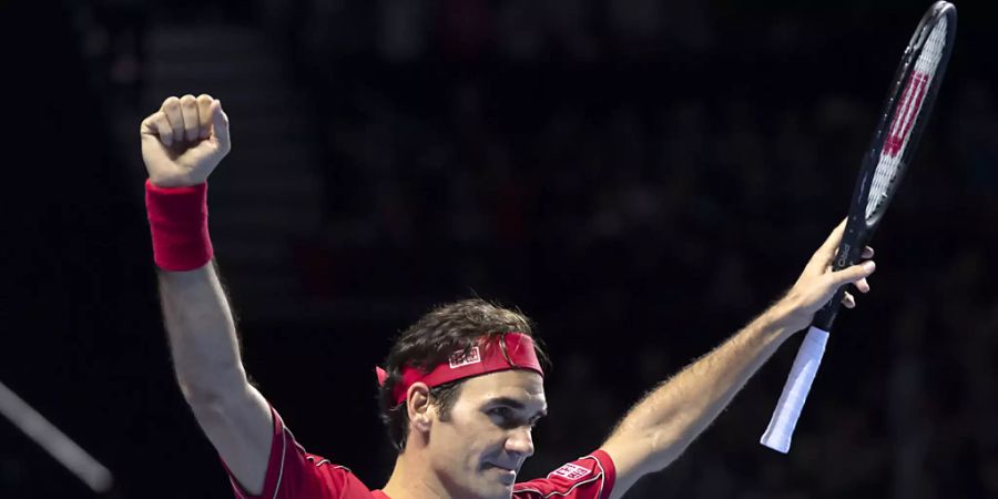 Jubel in Basel - und nach acht Jahren auch wieder an den ATP Finals? Roger Federer fühlt sich jedenfalls erholt und hoch motiviert