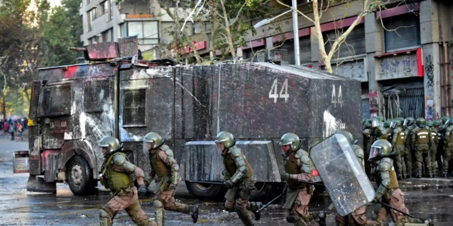 Polizeieinsatz in Santiago de Chile am Dienstag