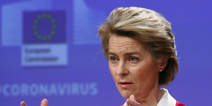 Die EU-Kommissionspräsidentin Ursula von der Leyen fordert angesichts der Coronakrise einen Marshallplan für Europa. (Archivbild) Die EU-Kommissionspräsidentin Ursula von der Leyen fordert angesichts der Coronakrise einen Marshallplan für Europa. (Archivbild)
