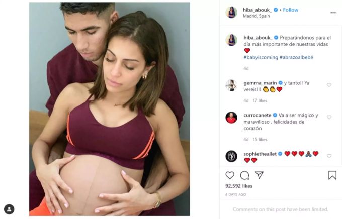 Erst vor wenigen Tagen postete Abouk dieses Bild in den sozialen Medien. Hakimi
