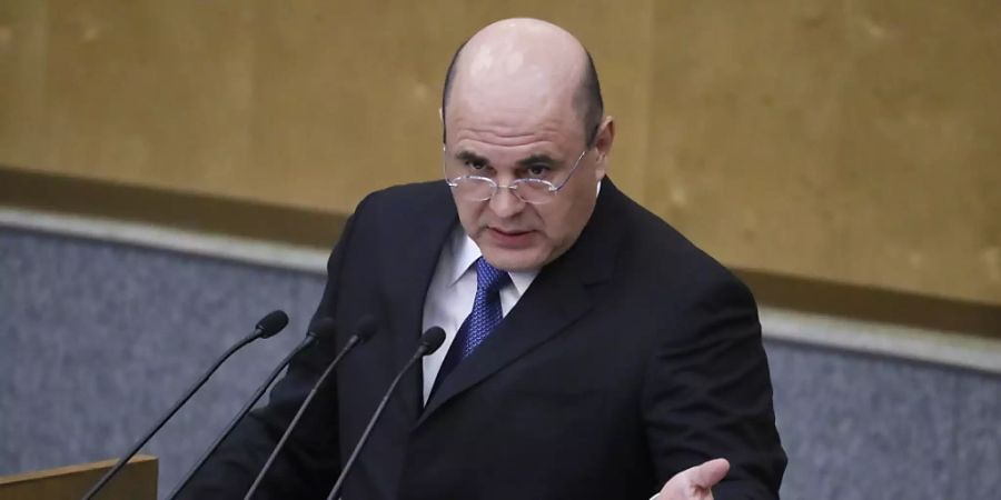 Russlands neuer Regierungschef Michail Mischustin spricht am Donnerstag in Moskau im Parlament.