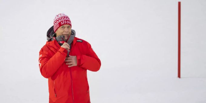 ÖSV-Präsident Peter Schröcksnadel auf der Piste. Schröcksnadel