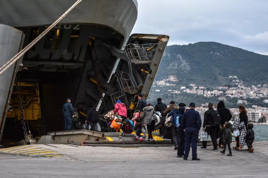 Migranten auf Lesbos