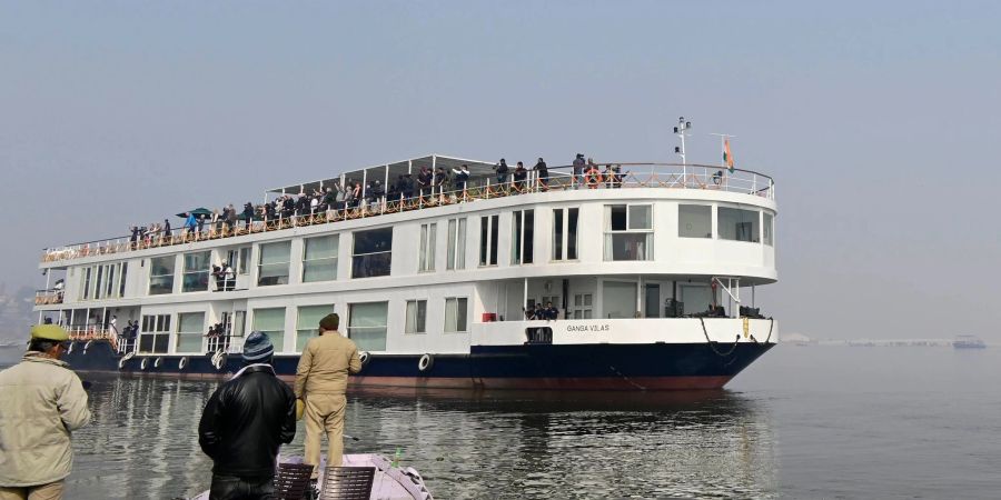 Das Schiff «MV Ganga Vilas» startete in der für Hindus heiligen Stadt Varanasi im nordindischen Bundesstaat Uttar Pradesh.