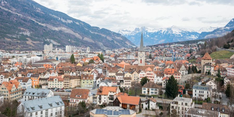 Blick auf die Stadt Chur. - Kanton Graubünden