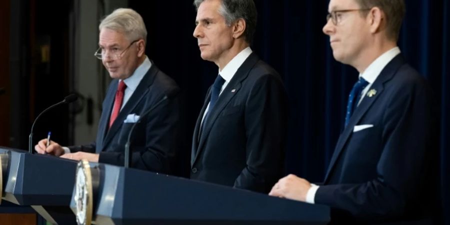 US-Aussenminister Blinken mit Kollegen aus Finnland und Schweden