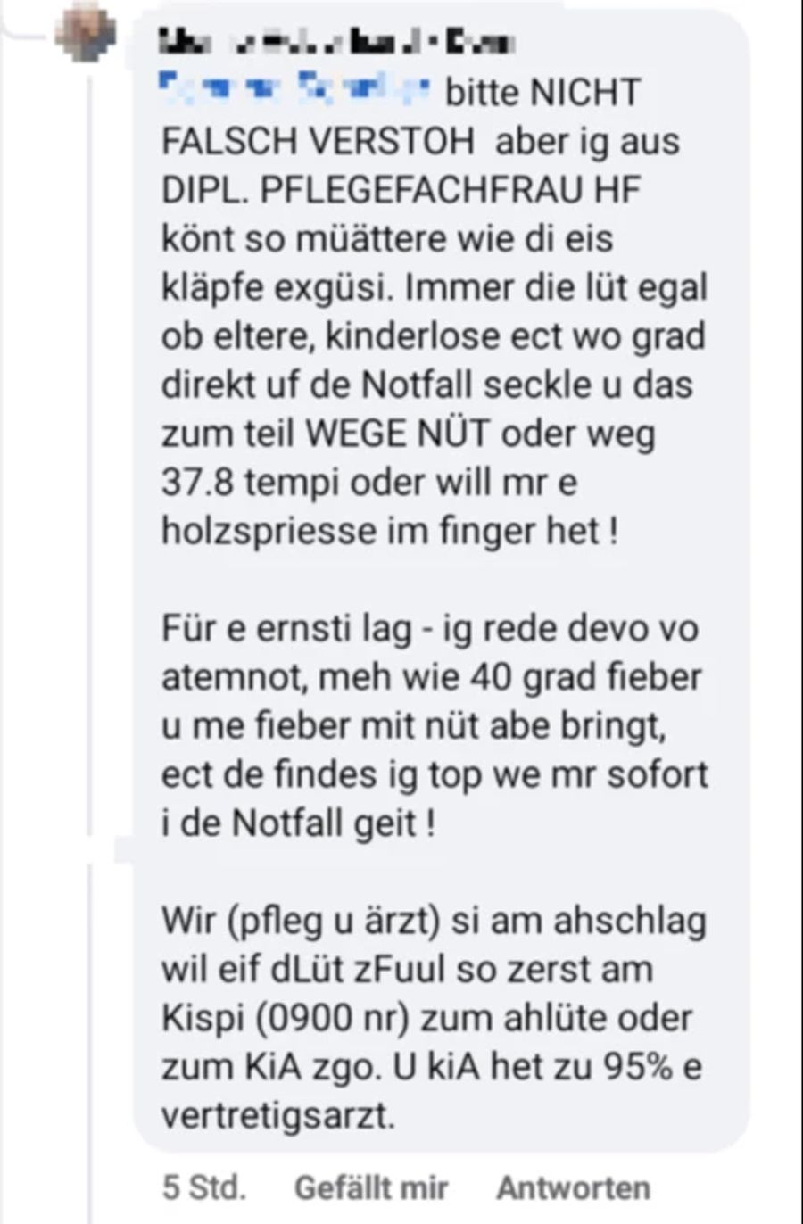 Daraufhin empört sich eine Pflegefachfrau.