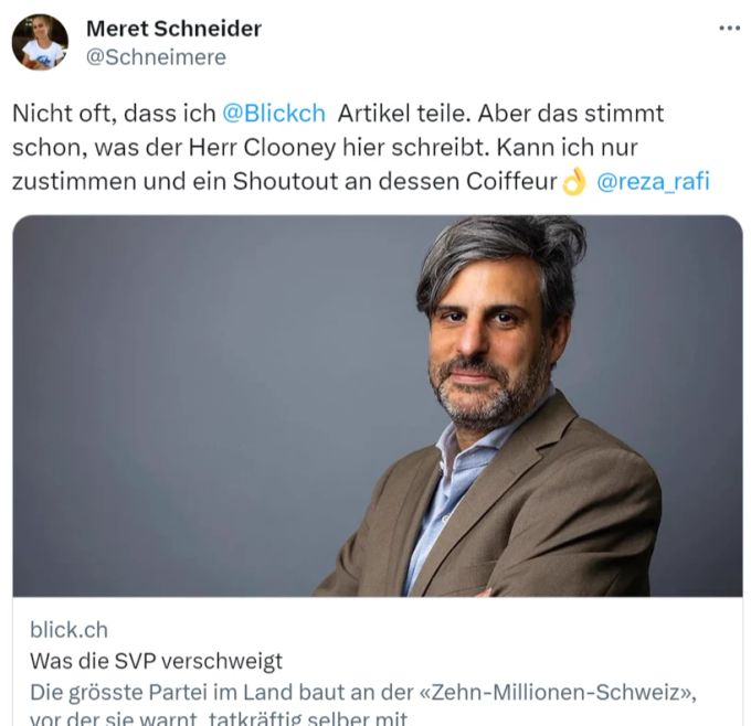 Grünen-Nationalrätin Meret Schneider twittert drauflos. Meret Schneider Rezy Rafi