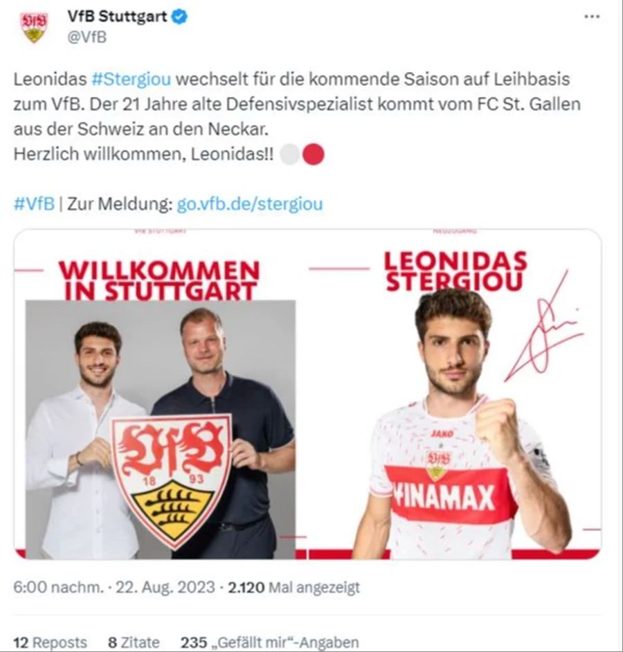 Leonidas Stergiou VfB Stuttgart