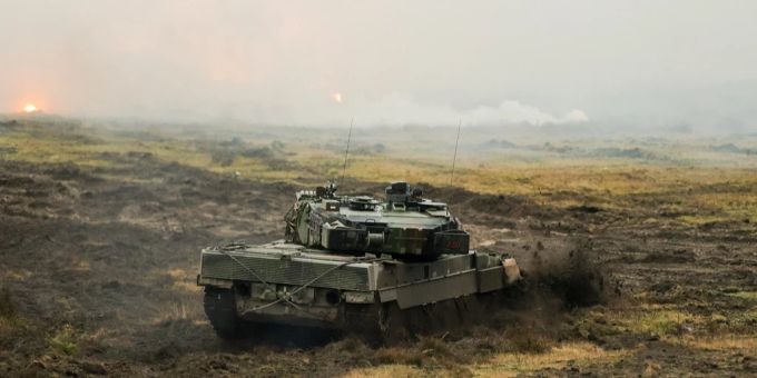 Ein Leopard-Panzer im Einsatz. leopard panzer