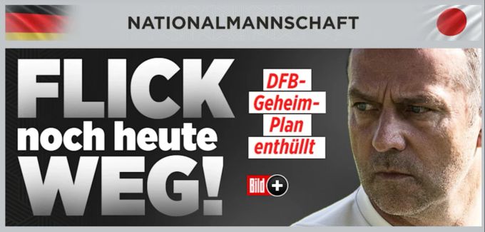 Die Bild titelt, dass Hansi Flick noch am Sonntag entlassen werden soll. Flick