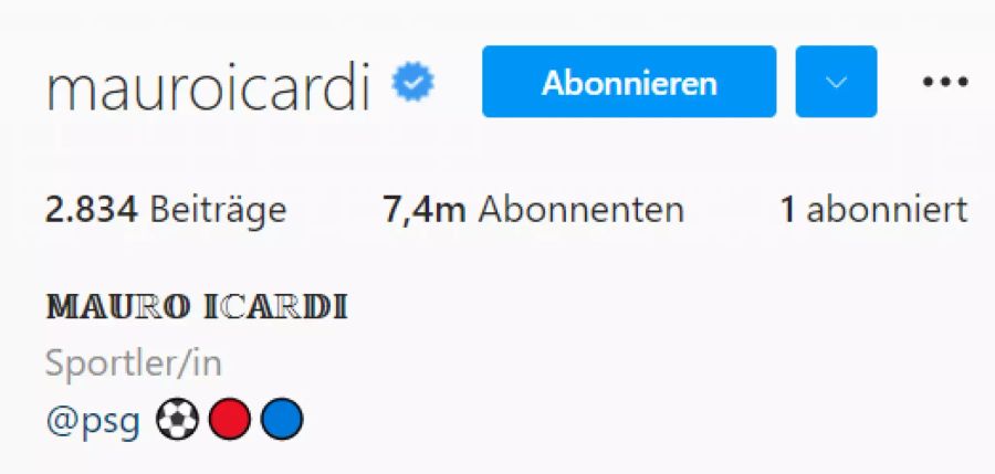 Mauro Icardi folgt auf Instagram nur noch seiner Frau.