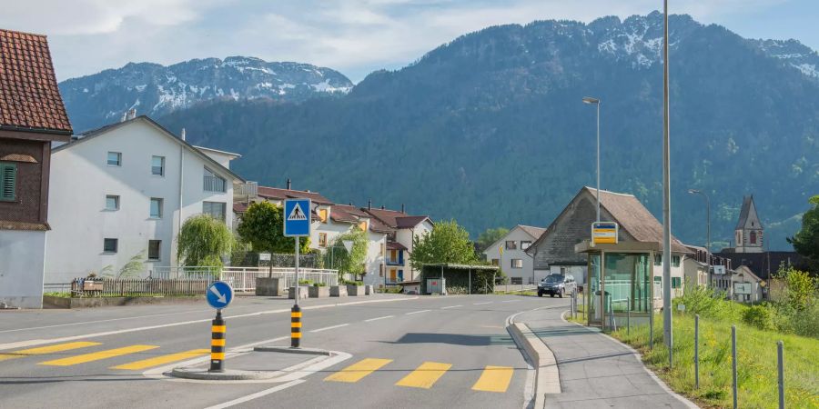 Ortstrasse Mühlegasse in der Gemeinde Schänis in St.Gallen.