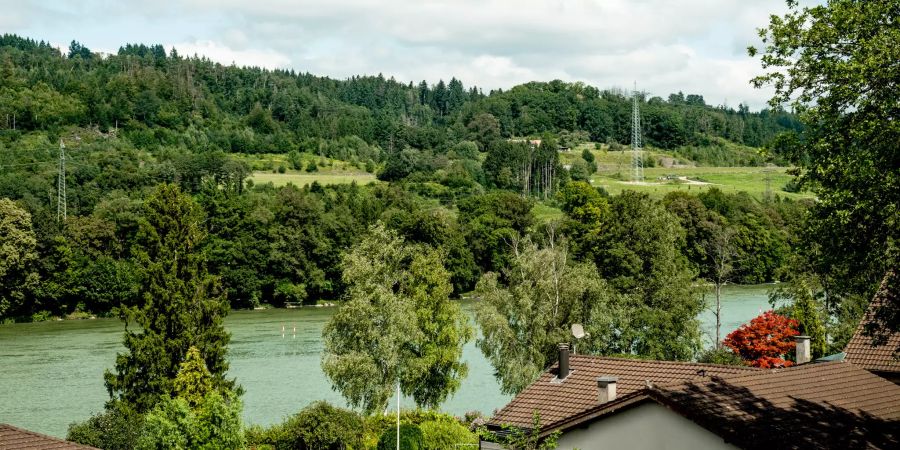 Blick auf den Rhein in der Gemeinde Sisseln.