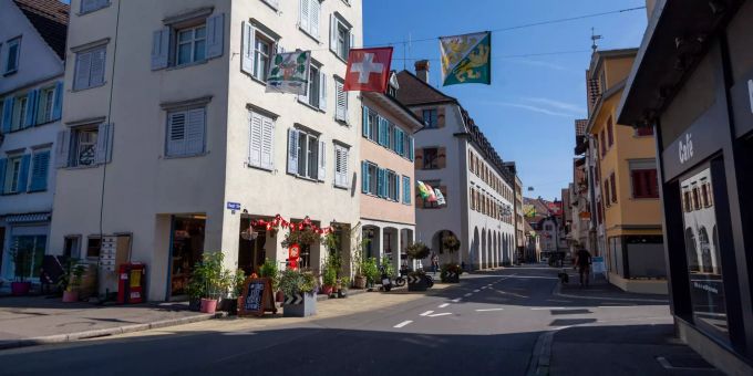 Hauptstrasse durch Arbon. Hauptstrasse durch Arbon.