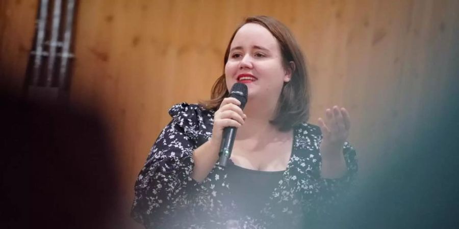Die Bundestagsabgeordnete und frauenpolitische Sprecherin der Grünen Ricarda Lang bewirbt sich auf das Amt des Parteivorsitzes. Foto: Kay Nietfeld/dpa