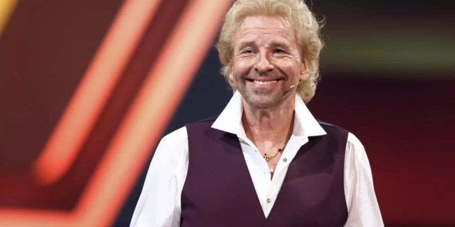 Cooler Quotensieger: Thomas Gottschalk in der Jubiläumsshow von "Wetten, dass..?". Foto: Daniel Karmann/dpa