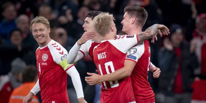 Die Spieler der dänischen Nationalmannschaft haben derzeit gut lachen. Dänemark WM 2022