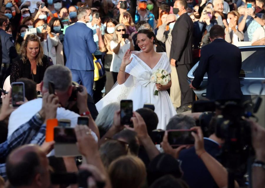 Nina Flohr bei ihrer Hochzeit in Athen.