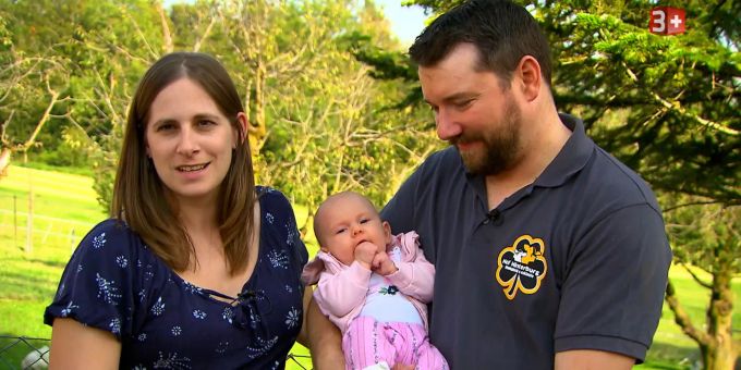 Bauer Adrian und Stefanie mit der kleinen Malea. bauer ledig sucht