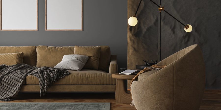 Dunkle Farbpaletten sind ein angesagter Einrichtungstrend und verleihen dem Wohnraum Gemütlichkeit und Eleganz.