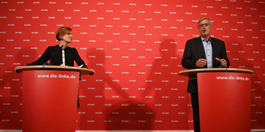 Werden nicht erneut für den Parteivorsitz der Linken kandidieren: Katja Kipping und Bernd Riexinger. Foto: Britta Pedersen/dpa-Zentralbild/dpa