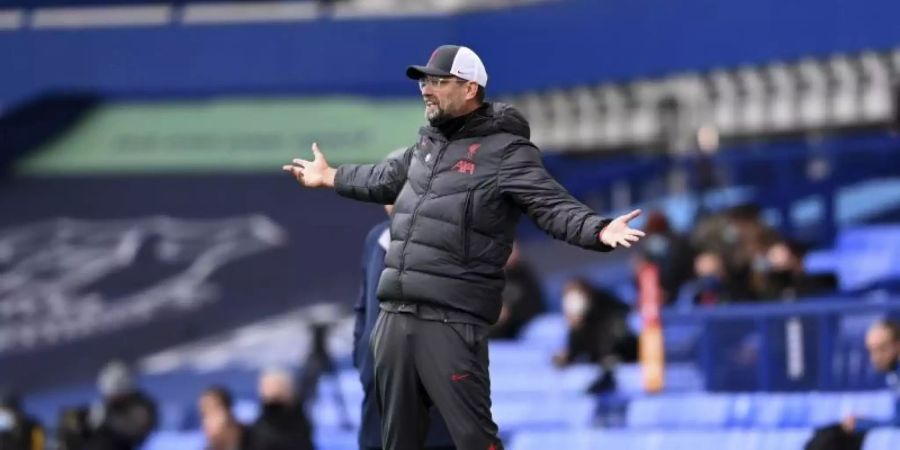 Nicht zufrieden: Liverpool-Coach Jürgen Klopp. Foto: Laurence Griffiths/Pool Getty/AP/dpa