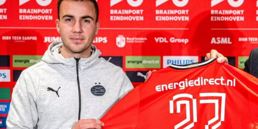 Steht vor seinem ersten Einsatz bei PSV Eindhoven: Mario Götze. Foto: Rob Engelaar/ANP/dpa