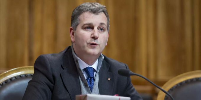 Marco Chiesa, SVP-TI, spricht während der Debatte über die Begrenzungsinitiative, während der Wintersession der Eidgenössischen Räte, am Montag, 9. Dezember 2019, im Ständerat in Bern.. SVP Marco Chiesa