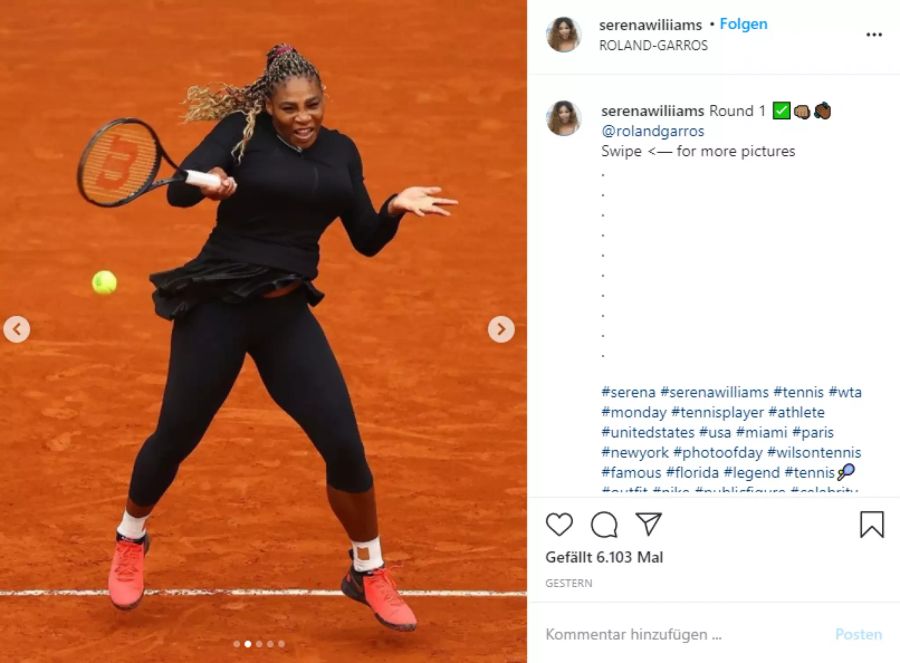 Serena Williams trägt zudem einen Rock.