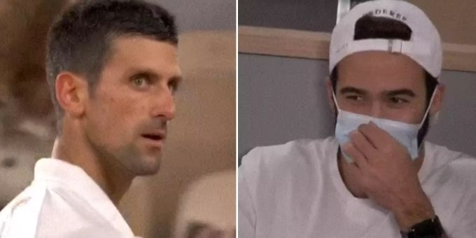 Wegen Federer-Käppi? - Djokovic mit bösem Blick gegen French-Open-Fan