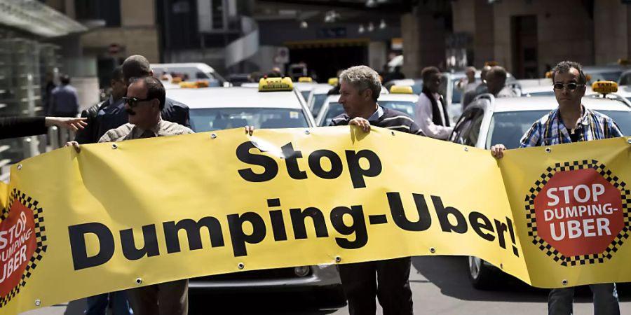 Protest gegen Uber in Lausanne (Bild vom Mai 2016).