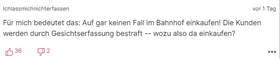 Dieser Kommentar-Schreiber will künftig nicht mehr in den Bahnhofsläden einkaufen.