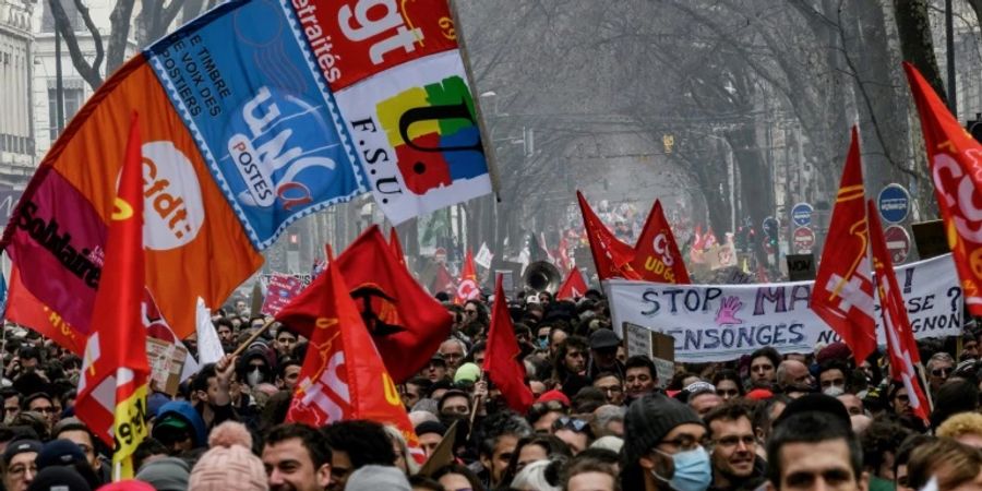 Protest gegen Rentenreform in Lyon