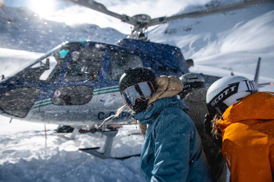 Heliskiing Wintersportler Terrain Schnee