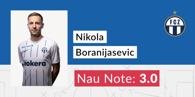 Die Note für Nikola Boranijasevic vom FC Zürich. fc zürich