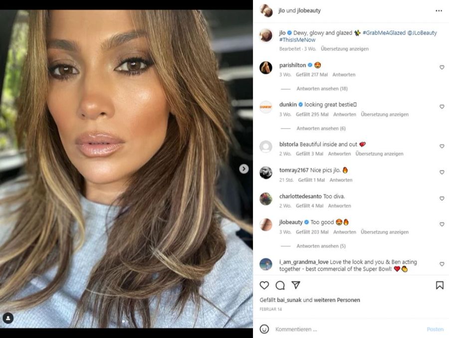 Jennifer Lopez schwört nach eigenen Angaben auf Sonnencreme und Olivenöl.