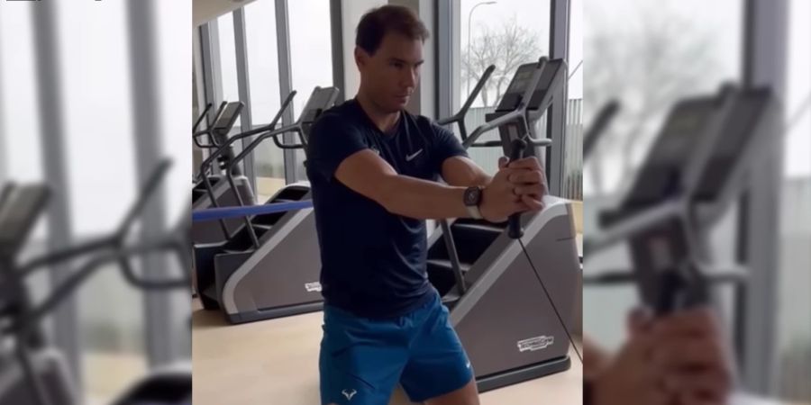 Rafael Nadal zeigt sich, wie er im Fitness-Studio für sein Comeback schuftet.