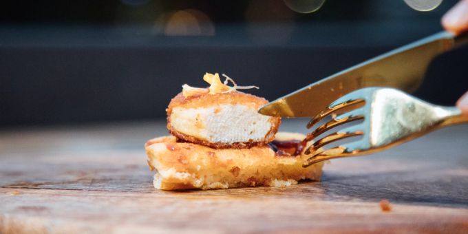 Paniertes Poulet aus dem Labor des US-amerikanischen Unternehmens Good Meat. Chicken Nuggets