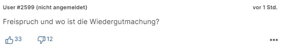 Ein anderer geht noch weiter und fordert eine «Wiedergutmachung».