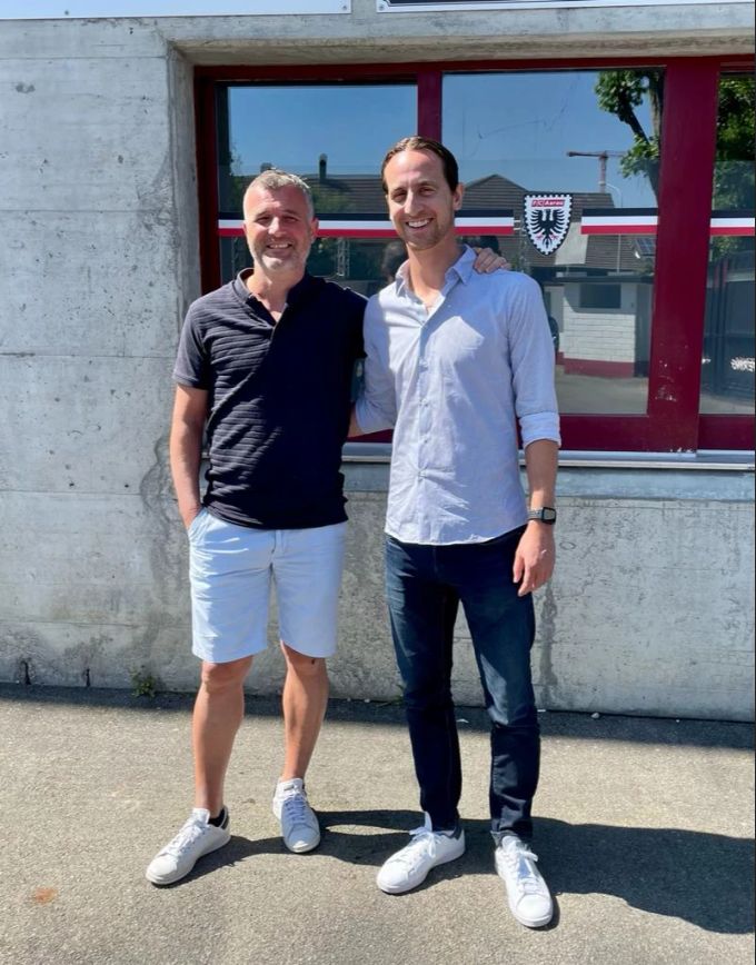 Trainer Alex Frei und CEO Sandro Burki. FC Aarau