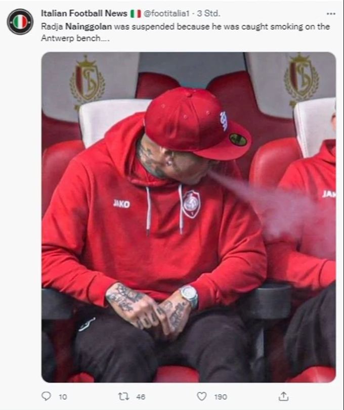 Dieses Bild wird Radja Nainggolan zum Verhängnis. Radja Nainggolan
