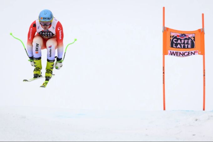 Stefan Rogentin verliert als Dritter des 1. Trainings 0,65 Sekunden auf Marco Odermatt. Stefan Rogentin Marco Odermatt