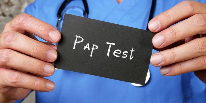 Arzt Schild Pap-Test Hände hochhalten