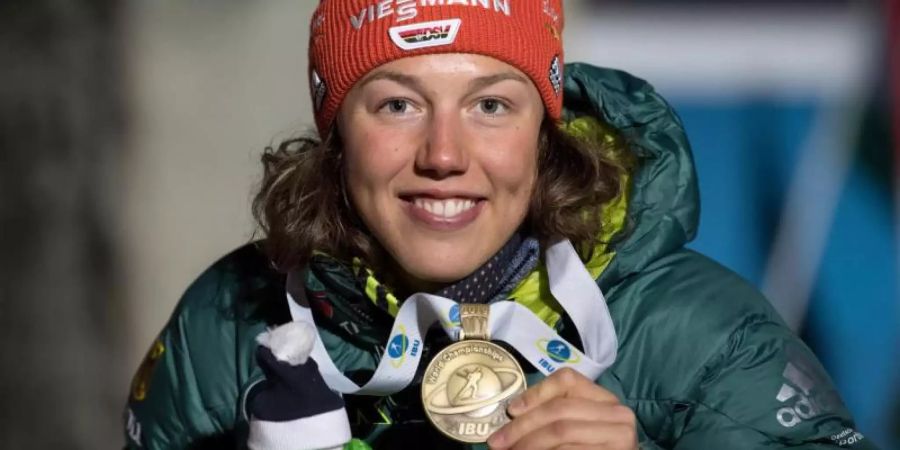 Biathlon-Star Laura Dahlmeier hat überraschend die sportliche Karriere beendet. Foto: Sven Hoppe