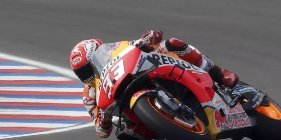 Der Spanier Marc Marquez gewinnt den Grand Prix in Frankreich. Foto: Nicolas Aguilera/AP