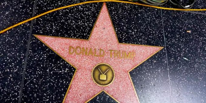 Donald Trumps Stern auf dem Hollywood Walk of Fame. Stern Donald Trump