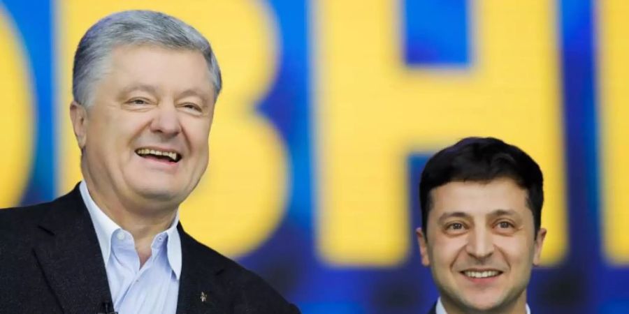 Petro Poroschenko (l) und sein Herausforderer Wolodymyr Selenskyj. Foto: Vadim Ghirda/AP