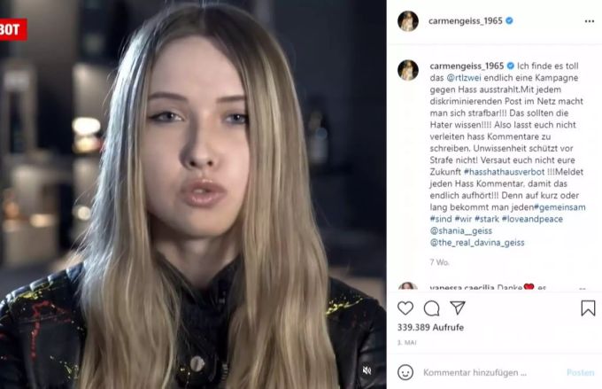 «Geissens»-Tochter Shania spricht über Hass im Netz. carmen geiss